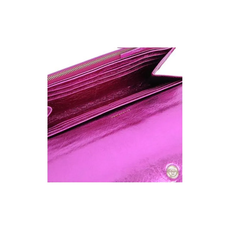 Balenciaga Leather Wallet Regular Women's Rose Purple Red-5