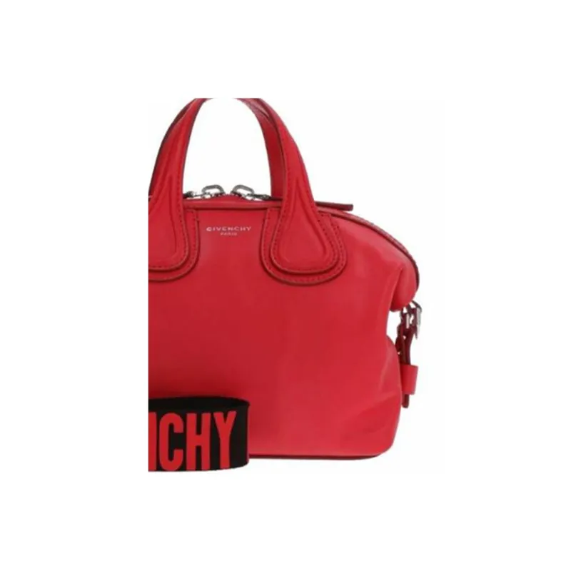 GIVENCHY Leather Interior Pocket Zipper Pocket Handbag Regular Women's Red-3