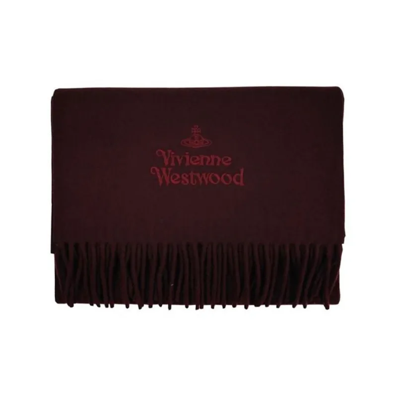 Vivienne Westwood ORB Fringe Embroidered Knit Scarves Women's-1