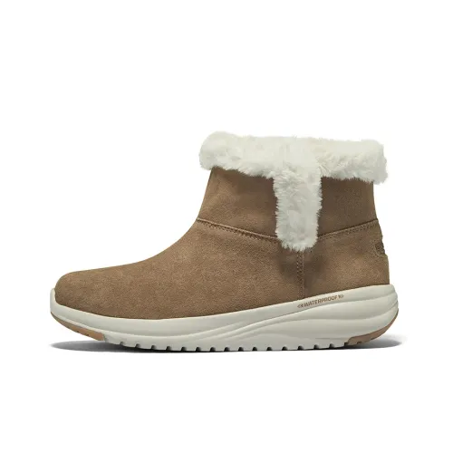 Skechers ON THE GO STELLAR Abrasion Resistant Slip Resistant Short Mid Calf Snow Boots Women's Chestnut