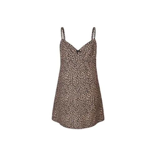 NOIR DESIR Slip Dresses Women's Leopard Camisole Skirt