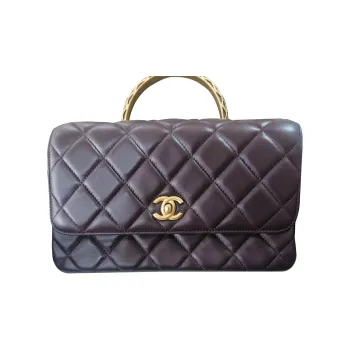 CHANEL Lambskin Handbag, Shoulder Bag, Crossbody Bag Women's Dark Purple