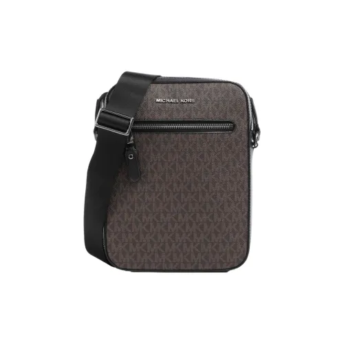 MICHAEL KORS Coated Canvas Shoulder Bag Crossbody Bag Large Size Men's Brown/Black