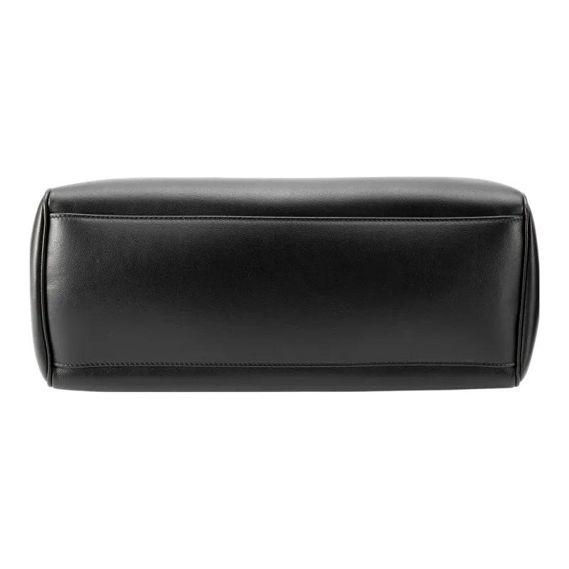 CELINE 16 Smooth Cow Leather Handbag Shoulder Bag Medium Size Women's Black-4