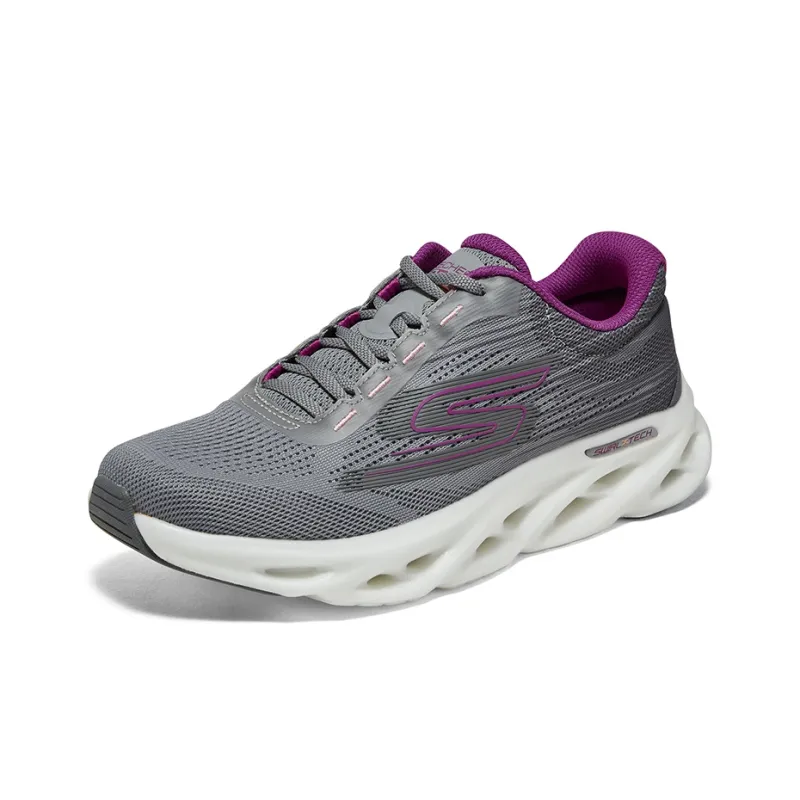 Skechers Go Run Speed Swirl Tech Anti Slip Wear Resistant Low Top Running Shoes Women's Gray Purple-2