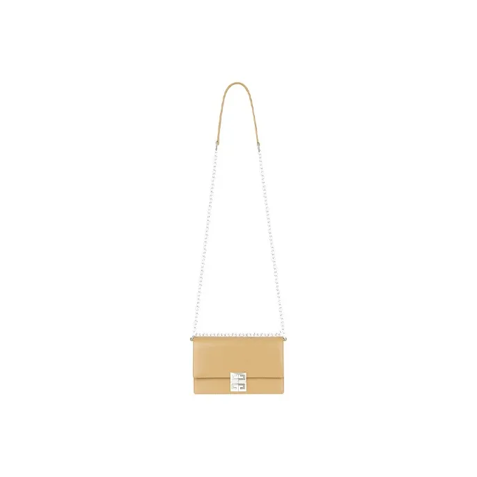Givenchy 4G Cow Leather Chain Shoulder Bag, Crossbody Bag Small Size Women's Beige-1