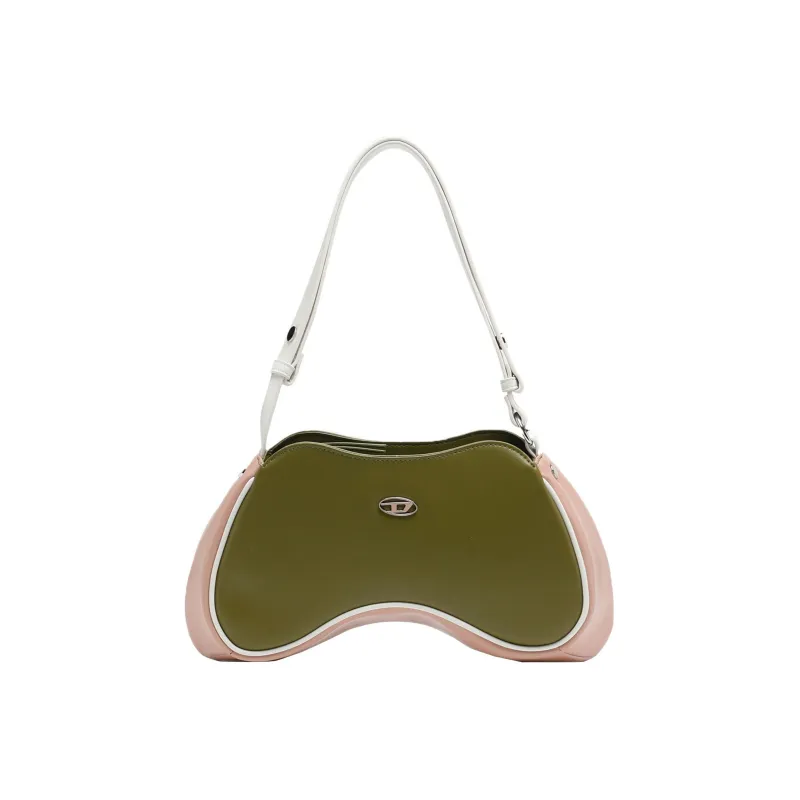 DIESEL Polyurethane Handbag, Shoulder Bag Women's Green/Pink-0