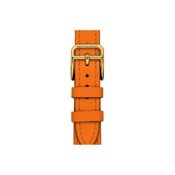 HERMES Calfskin Watch Refurbishing 21mm Unisex Orange WKB0014WK93025