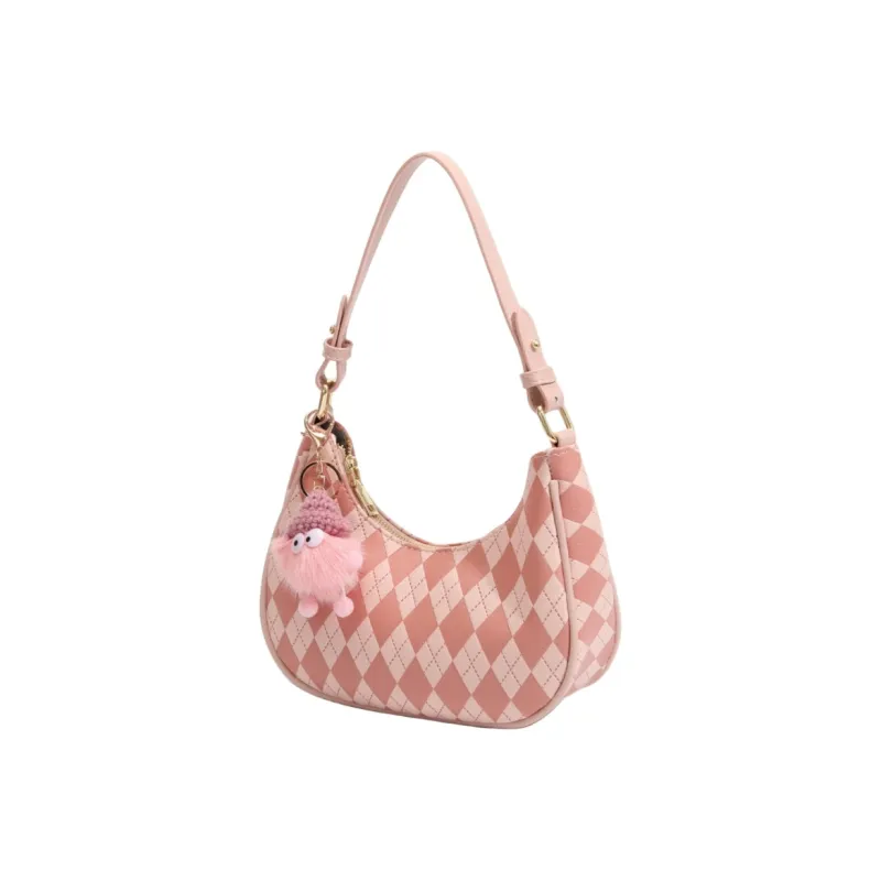 NOMK PU Beggar Bag, Handbag, Tote Bag, Shopping Bag, Commuter Bag, Crossbody Bag, Shoulder Bag Regular Women's Pink-8