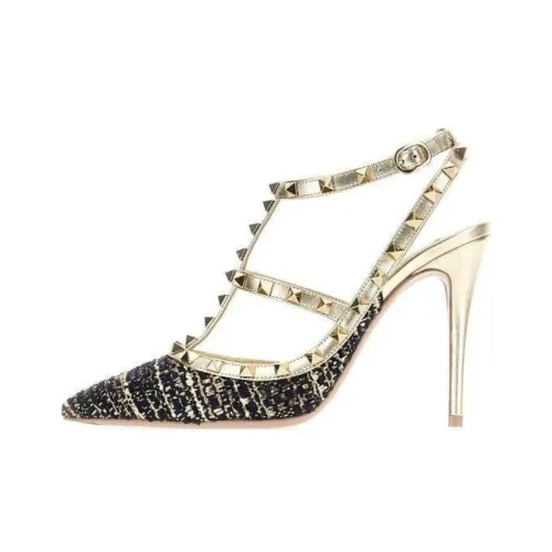 Valentino Rockstud High Heels Women's Gold