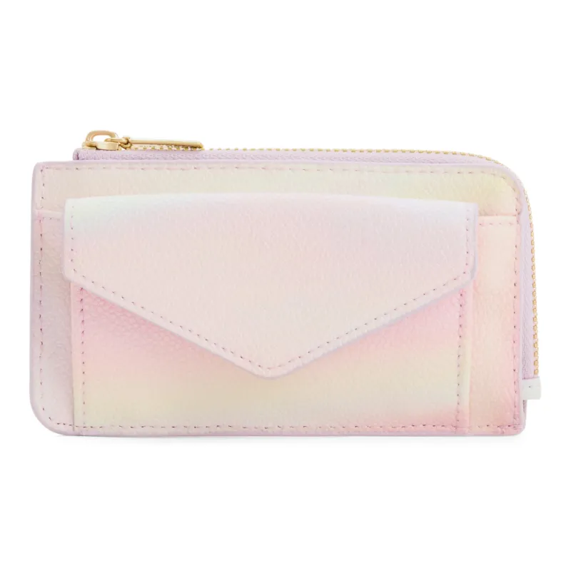 CHARLES&KEITH PU Textile Embossed Leather Wallets Card Holders Mini Women's Dark Green/Black/Blue/Pearl Pearl-9