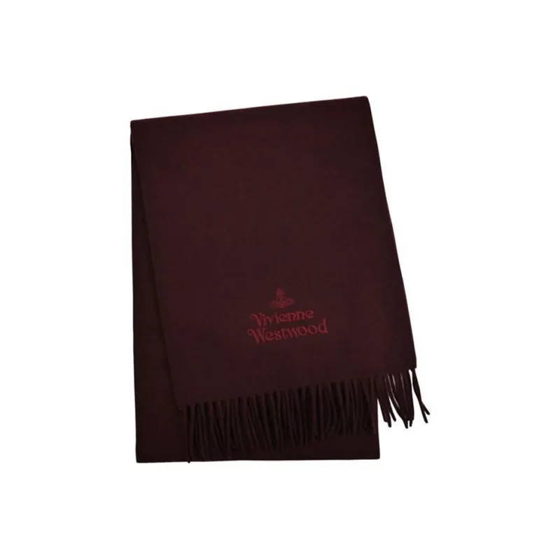 Vivienne Westwood ORB Fringe Embroidered Knit Scarves Women's-0