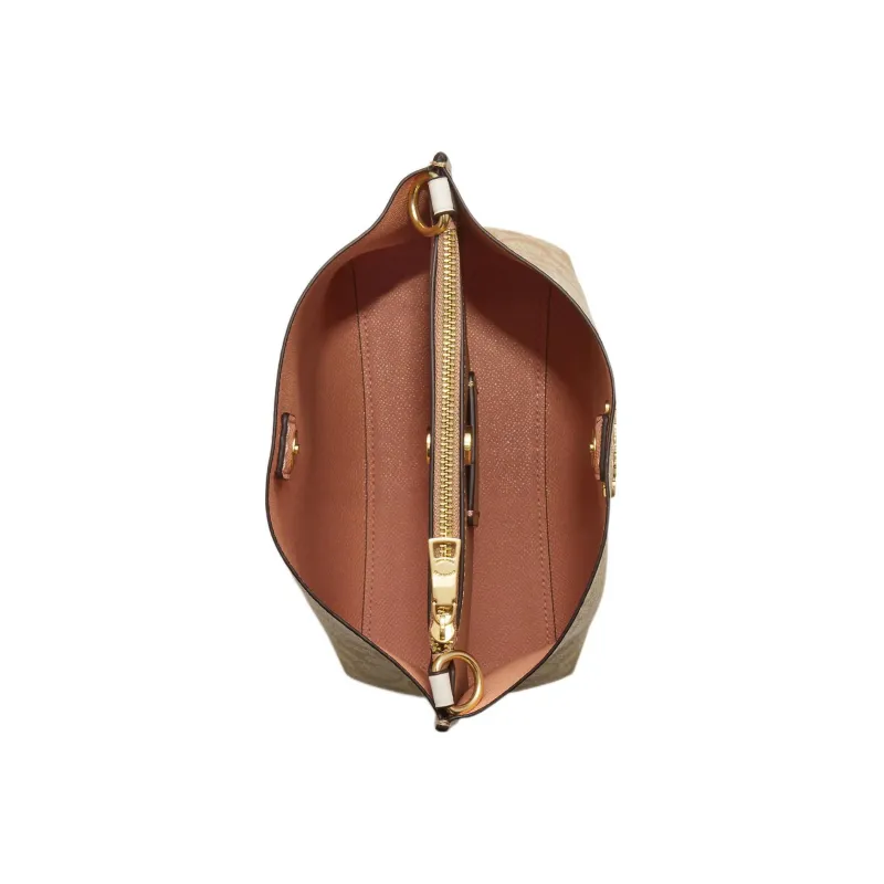 COACH Mollie Artificial Leather Bucket Bag, Handbag, Shoulder Bag, Crossbody Bag Regular Women's Khaki-2
