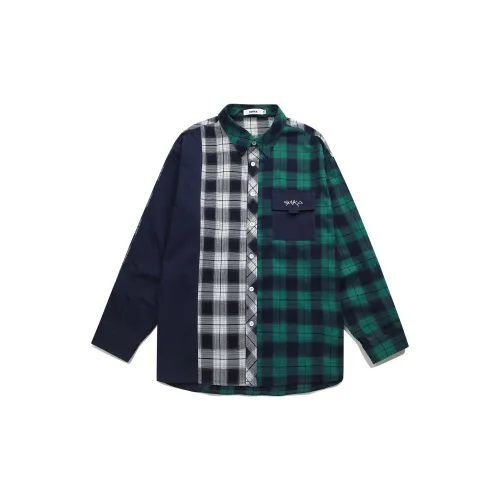 Guuka Shirts Men Green Plaid