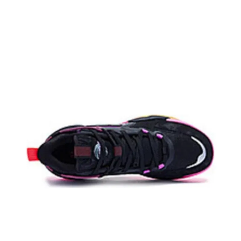 QIAODAN Slip Resistant Low Top Basketball Shoes Men's Black Aurora Pink-2