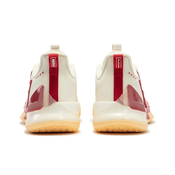 361° BIG3 4.0 PRO Cushioning Anti Slip And Wear Resistant Low Top Basketball Shoes Men's Feather White Gym Red-3