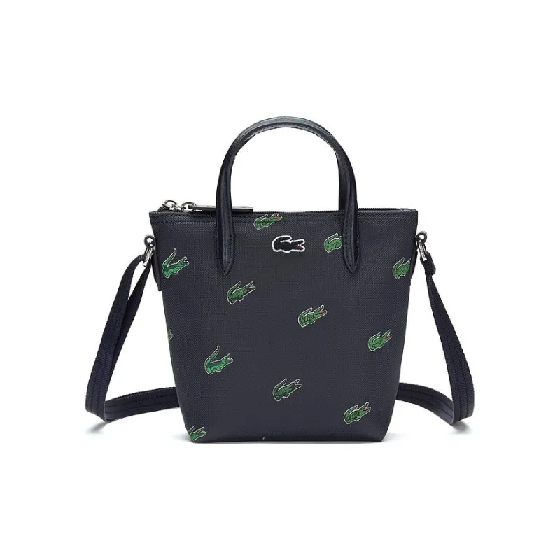 LACOSTE PVC Bucket Bag Handbag Shoulder Bag Crossbody Bag Medium Size Women's Dark Blue-0