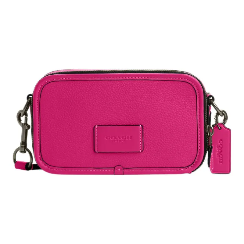 COACH Leather Camera Bag, Shoulder Bag, Crossbody Bag Trumpets Women's Purple-0