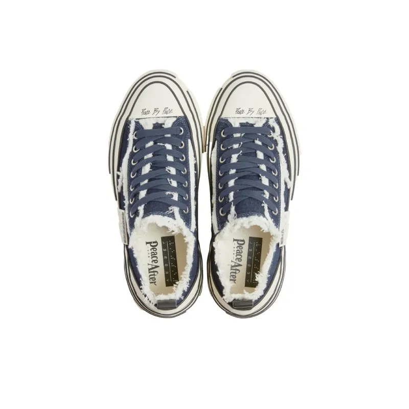 PEACE AND AFTER G.O.P Lows x VESSEL Wear Resistant Slip Resistant Low Top Canvas Shoes Unisex Blue-3