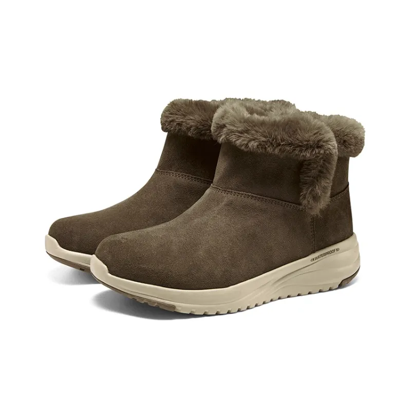 Skechers ON THE GO STELLAR Warm And Wear Resistant Short Mid Calf Snow Boots Women's Chocolate-3