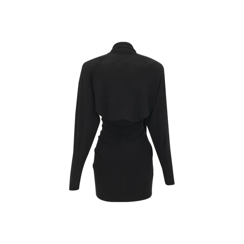 SAINT LAURENT Long Sleeved Dress Women's Black-1