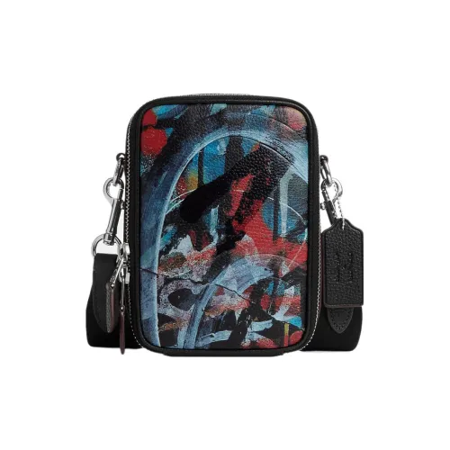 COACH Mint+Serf Stanton 13 Collaboration Pebbled Leather Camera Bag Shoulder Bag Crossbody Bag Mini Unisex Black
