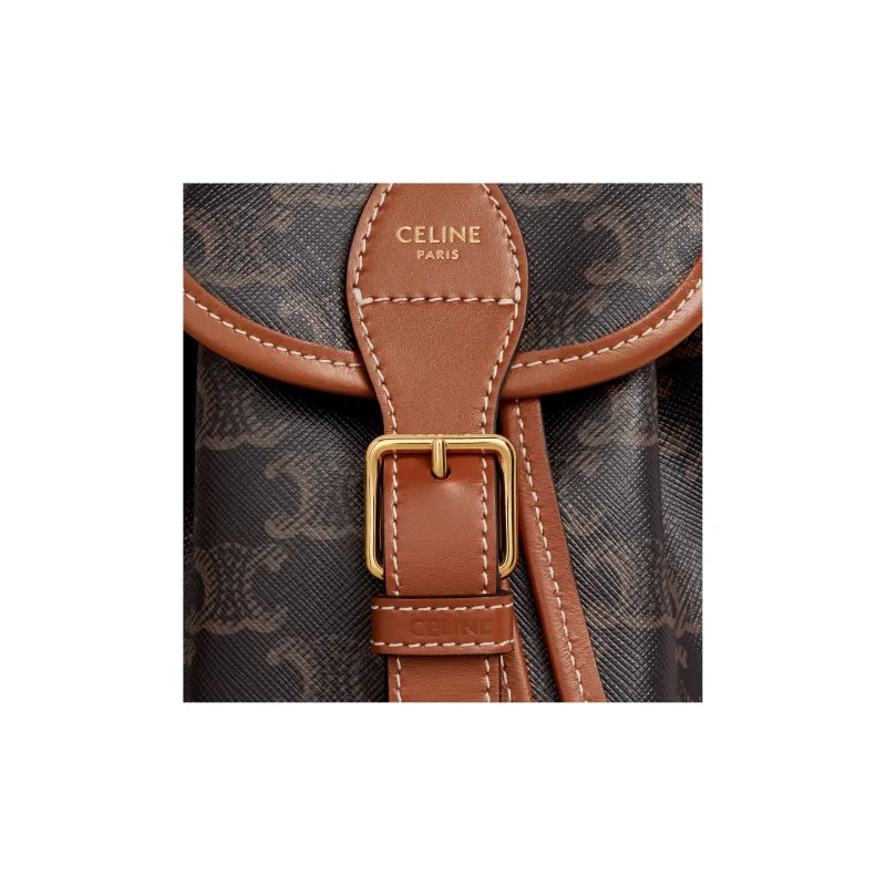 CELINE Triomphe Floco TAN Mini Backpack Brown-3