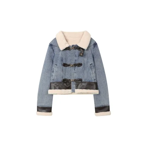 ELF SACK Puffer Jackets Women's Denim Blue