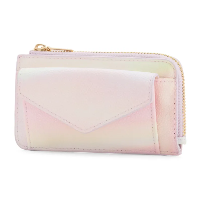 CHARLES&KEITH PU Textile Embossed Leather Wallets Card Holders Mini Women's Dark Green/Black/Blue/Pearl Pearl-10