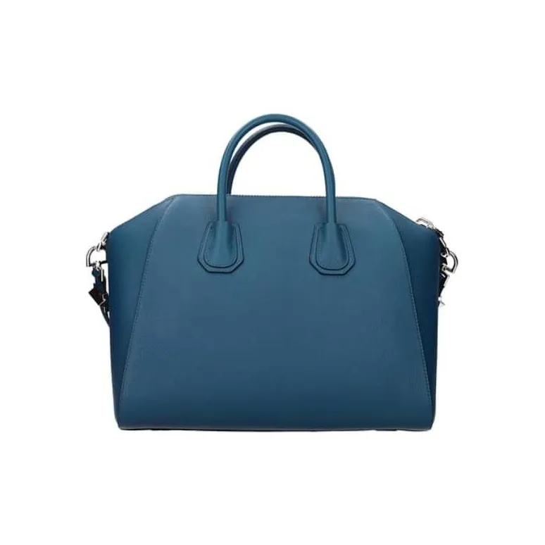 Givenchy Antigona Leather Shoulder Bag Crossbody Bag Handbag Medium Size Women's Blue-3