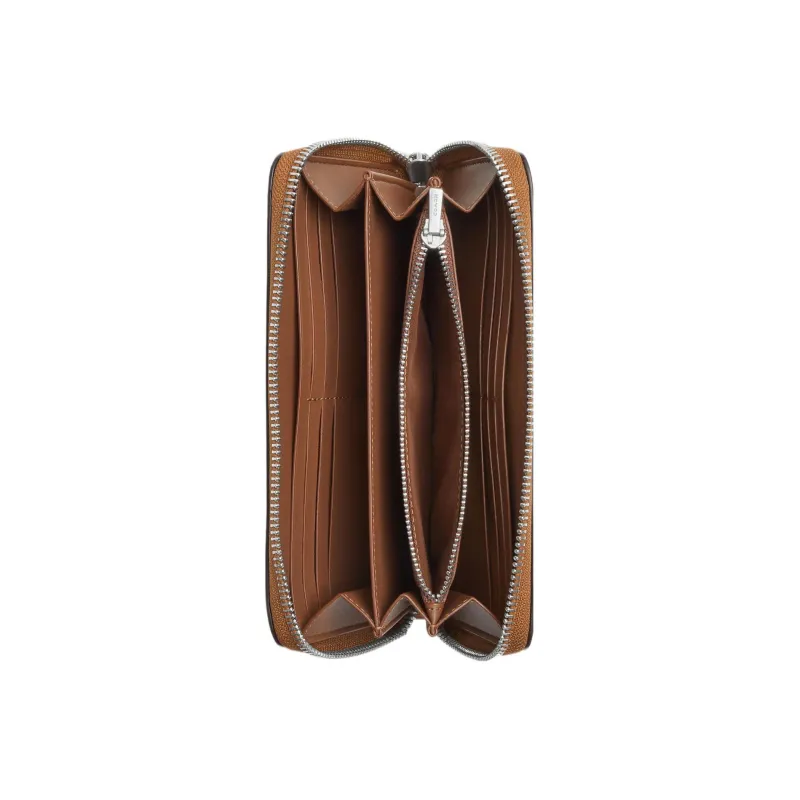 COACH Zip Around Leather Coin Purse Clutch Wallet Small Size Women's Brown-1