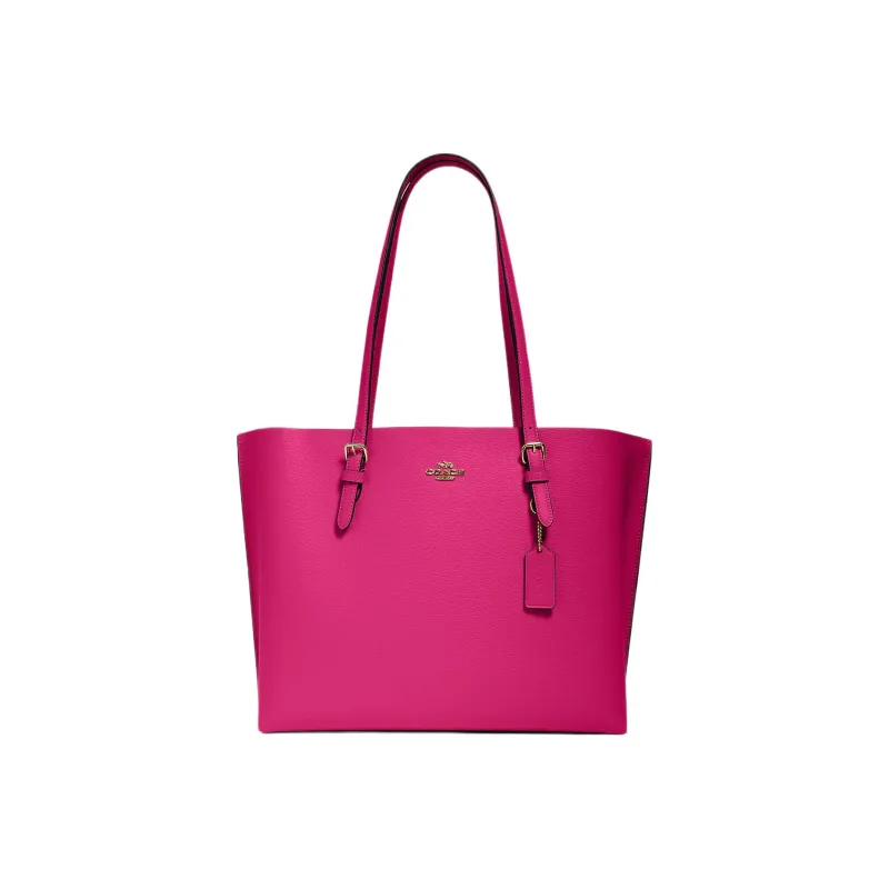 COACH Mollie Double-Sided Leather Tote Bag Shopping Bag Handbag Shoulder Bags Large Size Women's Cherry Red-0