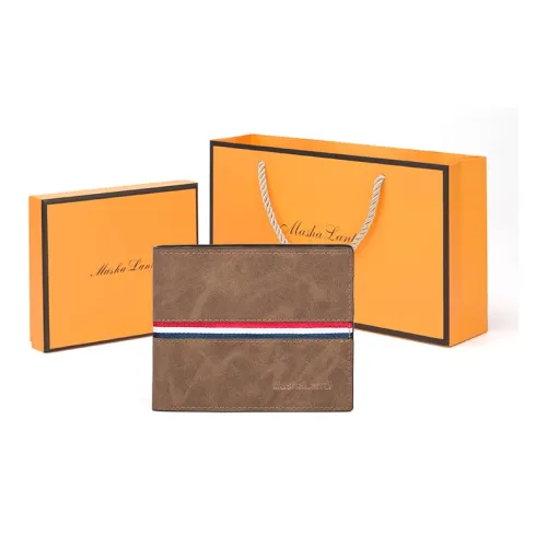 MashaLanti Microfiber Synthetic Leather Horizontal Money Clip Coin Purse Wallet Regular Men's Coffee