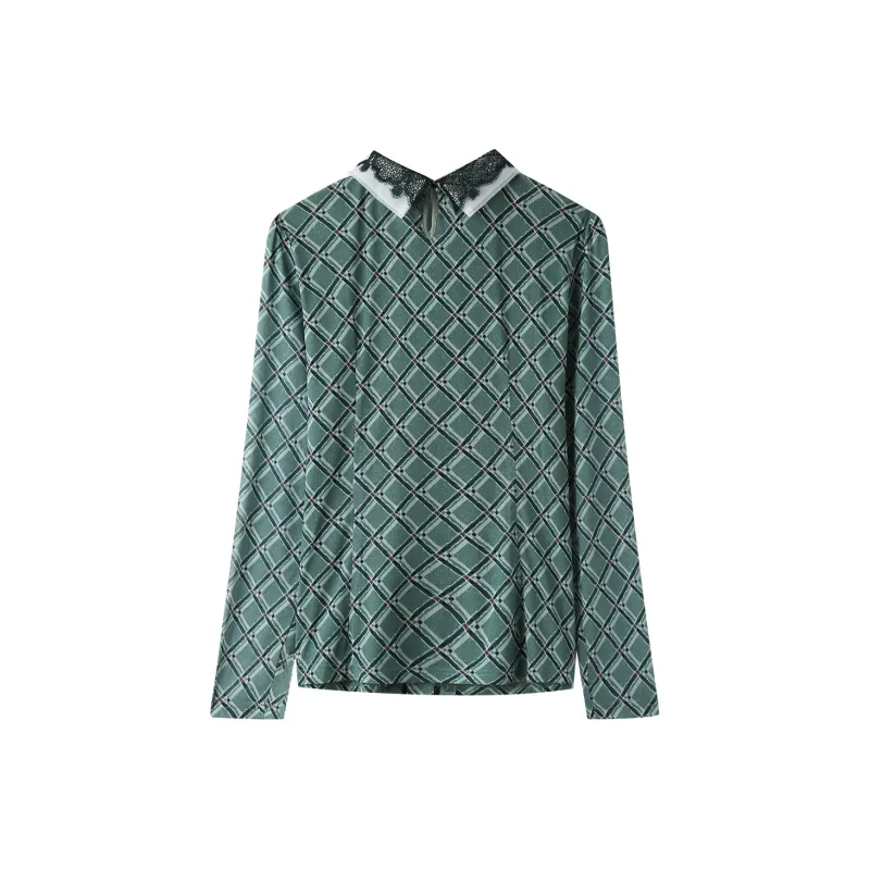 H YXIANG Shirts Women's Mint Green-1