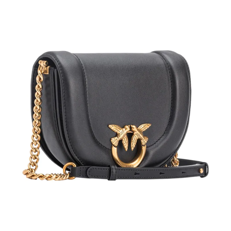 PINKO Cow Leather Shoulder Bag, Crossbody Bag Mini Women's Black-1