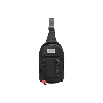 Skechers Fabric Shoulder Bag, Crossbody Bag, Sling Bag Regular Unisex Carbon Black