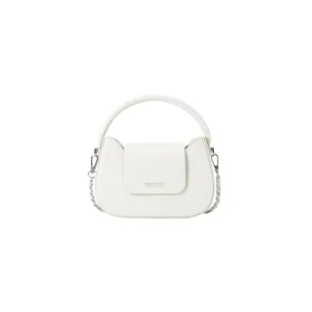 SEM/R Synthetic Leather Small Square Bag Chain Crossbody Bag Handbag Small Size Women's Ecru/Custard/Ice Blue