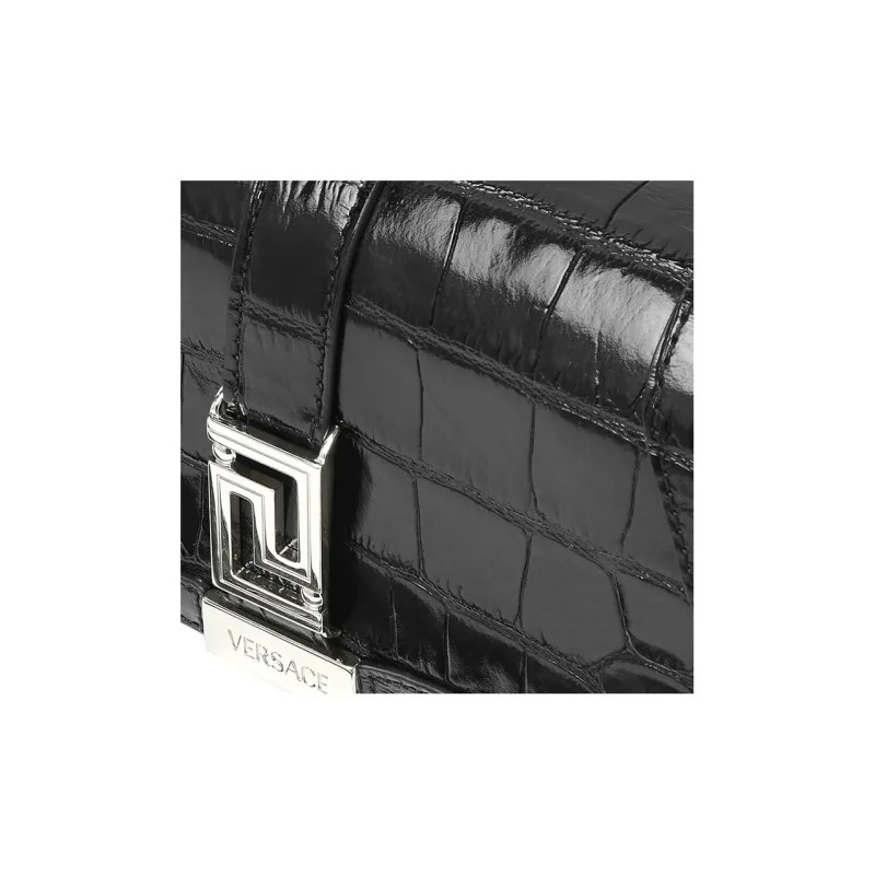 VERSACE Cow Leather Crossbody Bag Shoulder Bag Mini Women's Black-3