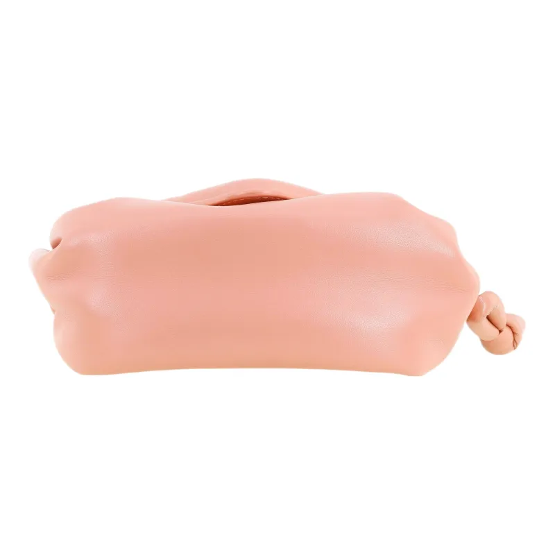 Bottega Veneta Leather Crossbody Bag Clutch Small Size Women's Pink-4