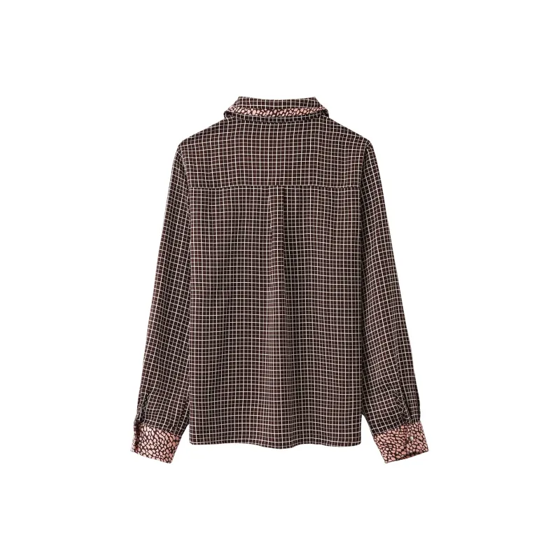 H YXIANG Pointed Collar Fitted Long Sleeved Shirt Women's-1