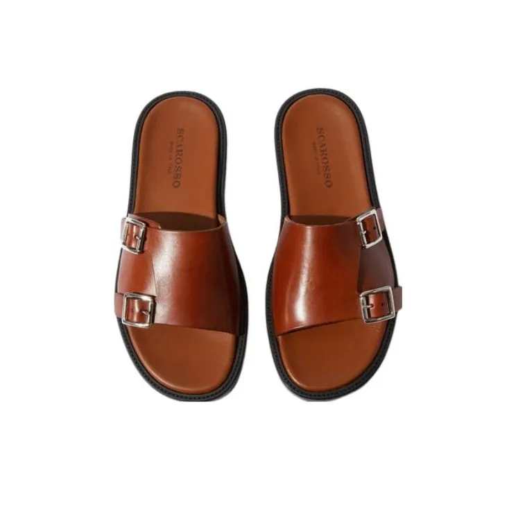 SCAROSSO Constantino Buckled Slip On Sandals-2