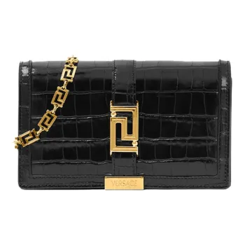 FANSIZHE Greca Goddess Cow Leather With Sheepskin Handheld Crossbody Bag, Shoulder Bag Women's Black