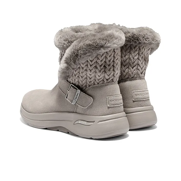 Skechers Go Walk Arch Fit Abrasion Resistant Thermal Knee High Snow Boots Women's Taupe-4