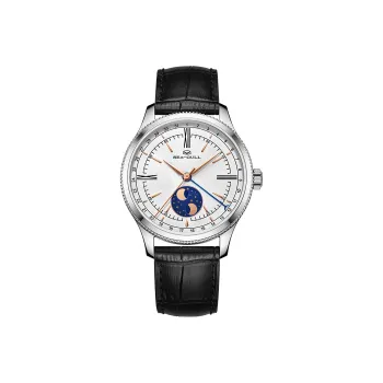 Sea Gull Automatic Mechanical Movement Genuine Leather Strap Watch Men's Watches White Dial
