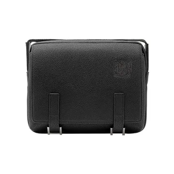 VANESSA HOGAN Leather Envelope Bag Messenger Bag Crossbody Bag Medium Size Men's Black
