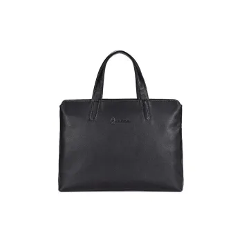 Hush Puppies Cow Leather Portable Briefcase Laptop Bag Tubas Men's Black