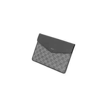 VANESSA HOGAN Leather Small Square Bag Laptop Bag Clutch Medium Size Unisex Black