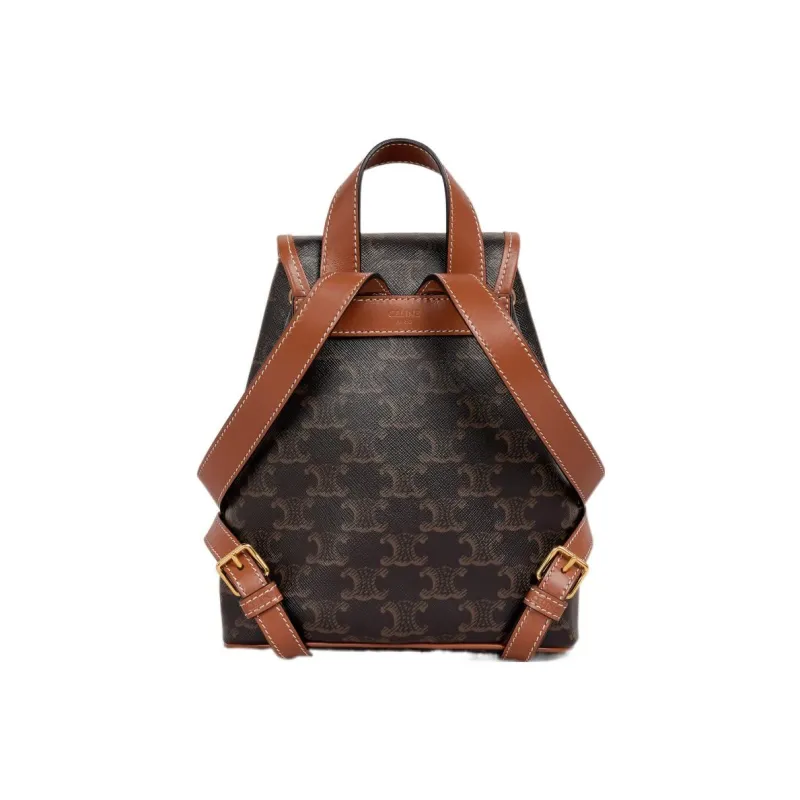 CELINE Triomphe Floco TAN Mini Backpack Brown-1