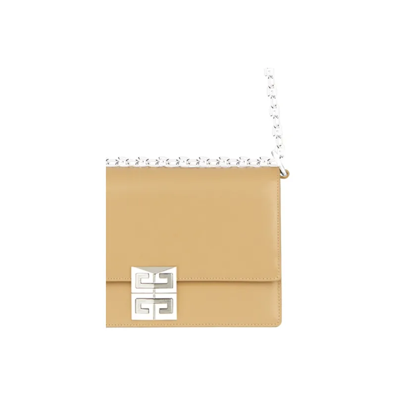 Givenchy 4G Cow Leather Chain Shoulder Bag, Crossbody Bag Small Size Women's Beige-4