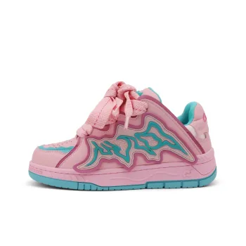 CAI CHI Anti Slip Wear Resistant Low Top Skateboard Shoes Women's Peach Pink